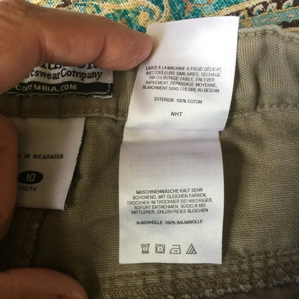 Columbia Youth Hiking Pants Size 10 Tan Adjustable Waist Cargo Outdoor